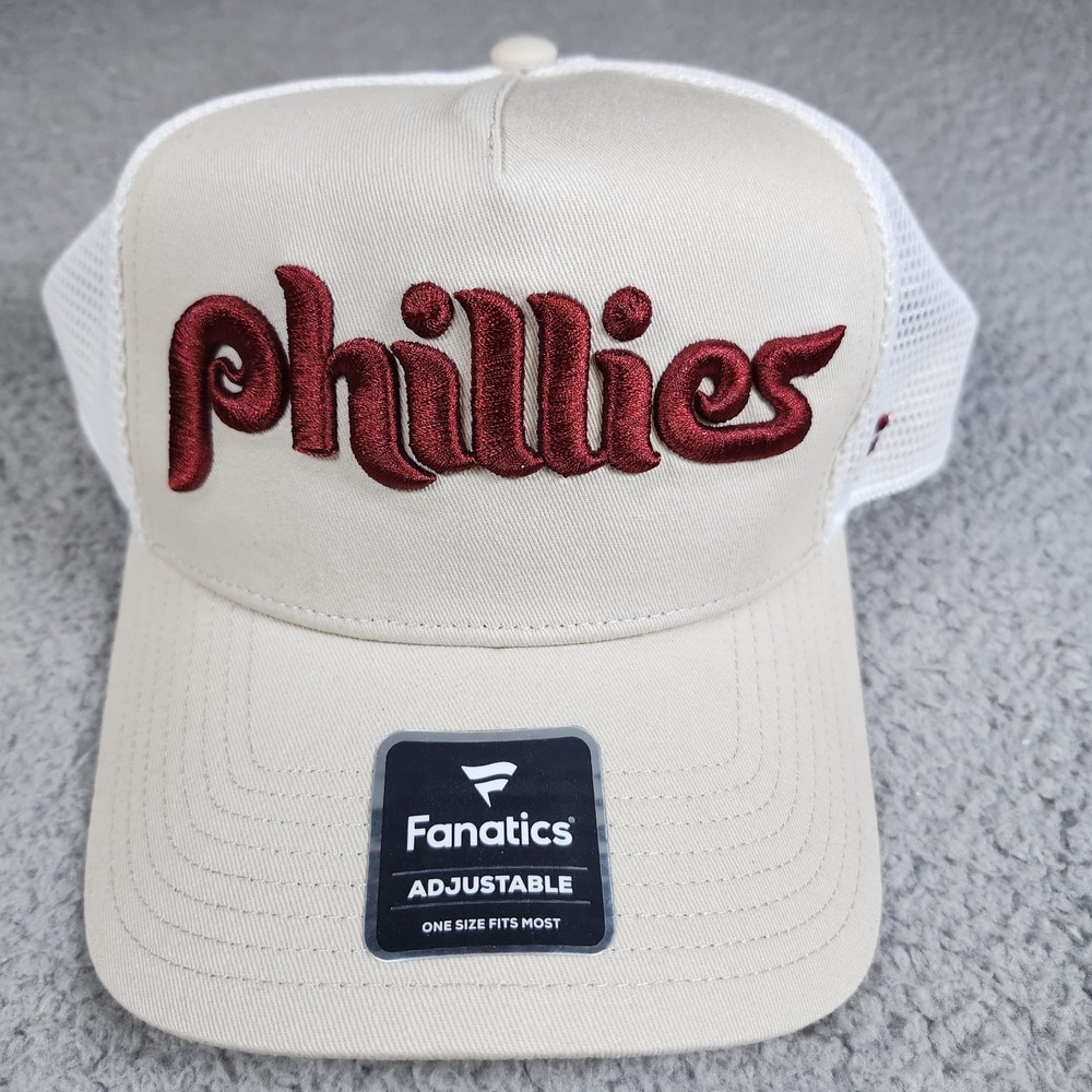 Philadelphia Phillies Fanatics Heritage Light Khaki A-Frame Adjustable Hat